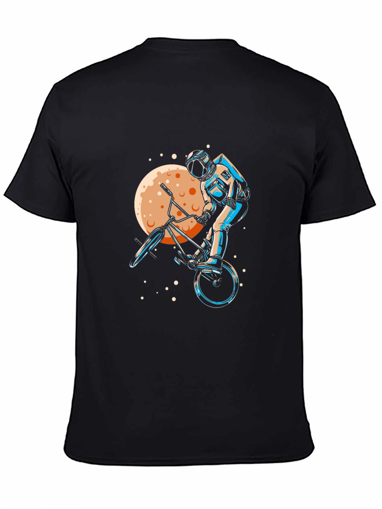 Astronaut BMX Rider Graphic Tee - Space Adventure Shirt