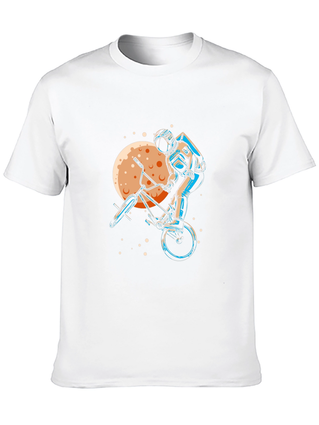 Astronaut BMX Rider Graphic Tee - Space Adventure Shirt