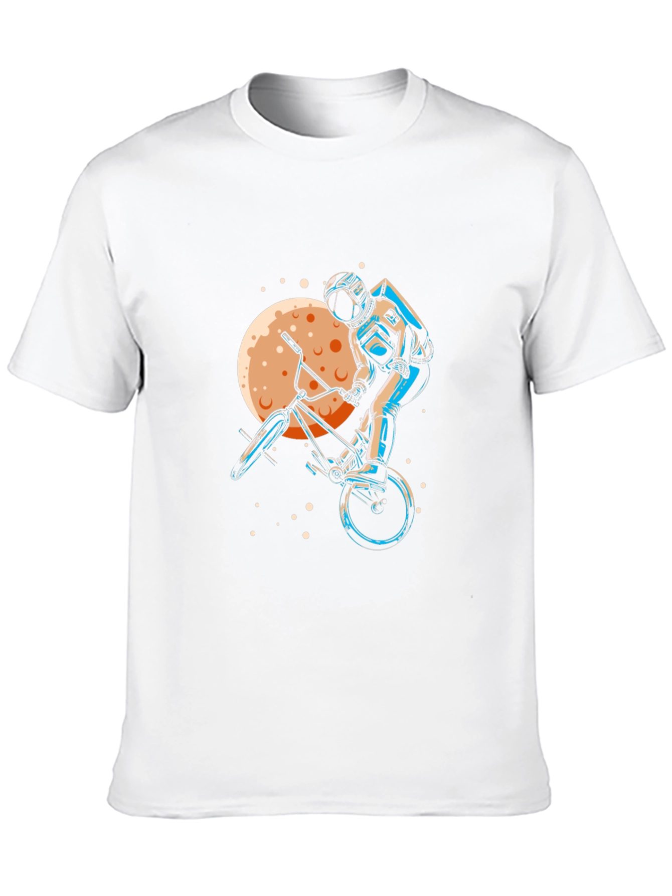 Astronaut BMX Rider Graphic Tee - Space Adventure Shirt