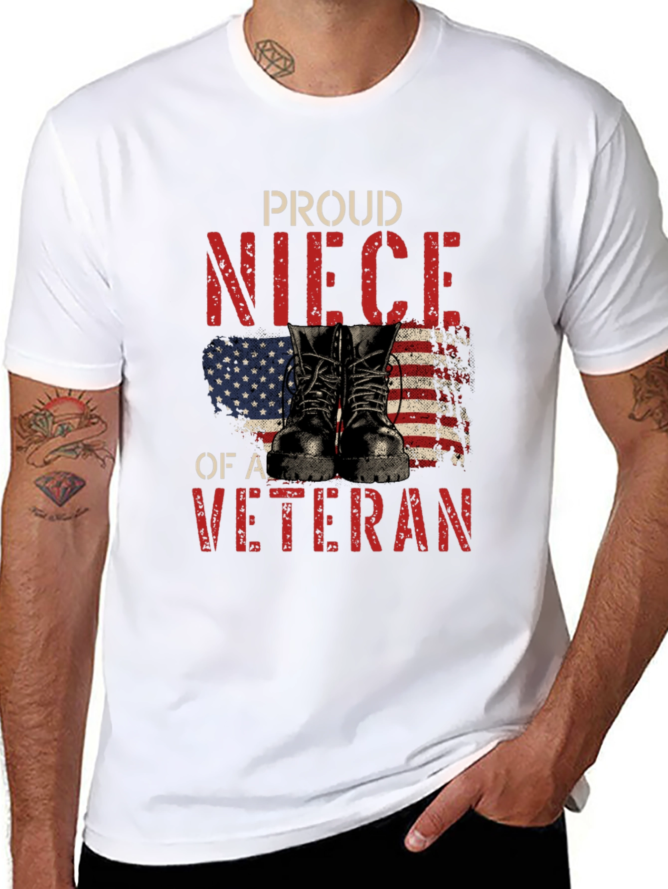 Proud Veteran Niece Graphic T-Shirt