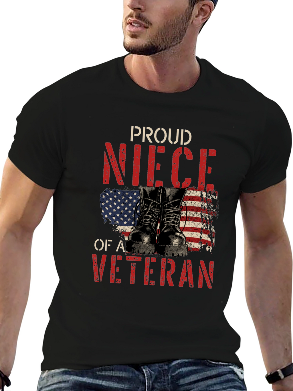 Proud Veteran Niece Graphic T-Shirt