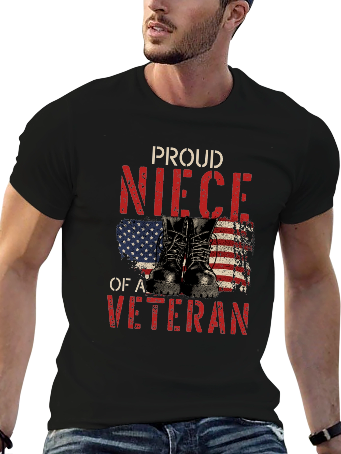 Proud Veteran Niece Graphic T-Shirt