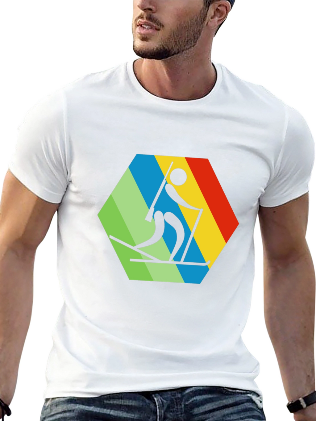 Biathlon Hexagon Graphic Tee - Skiing T-Shirt