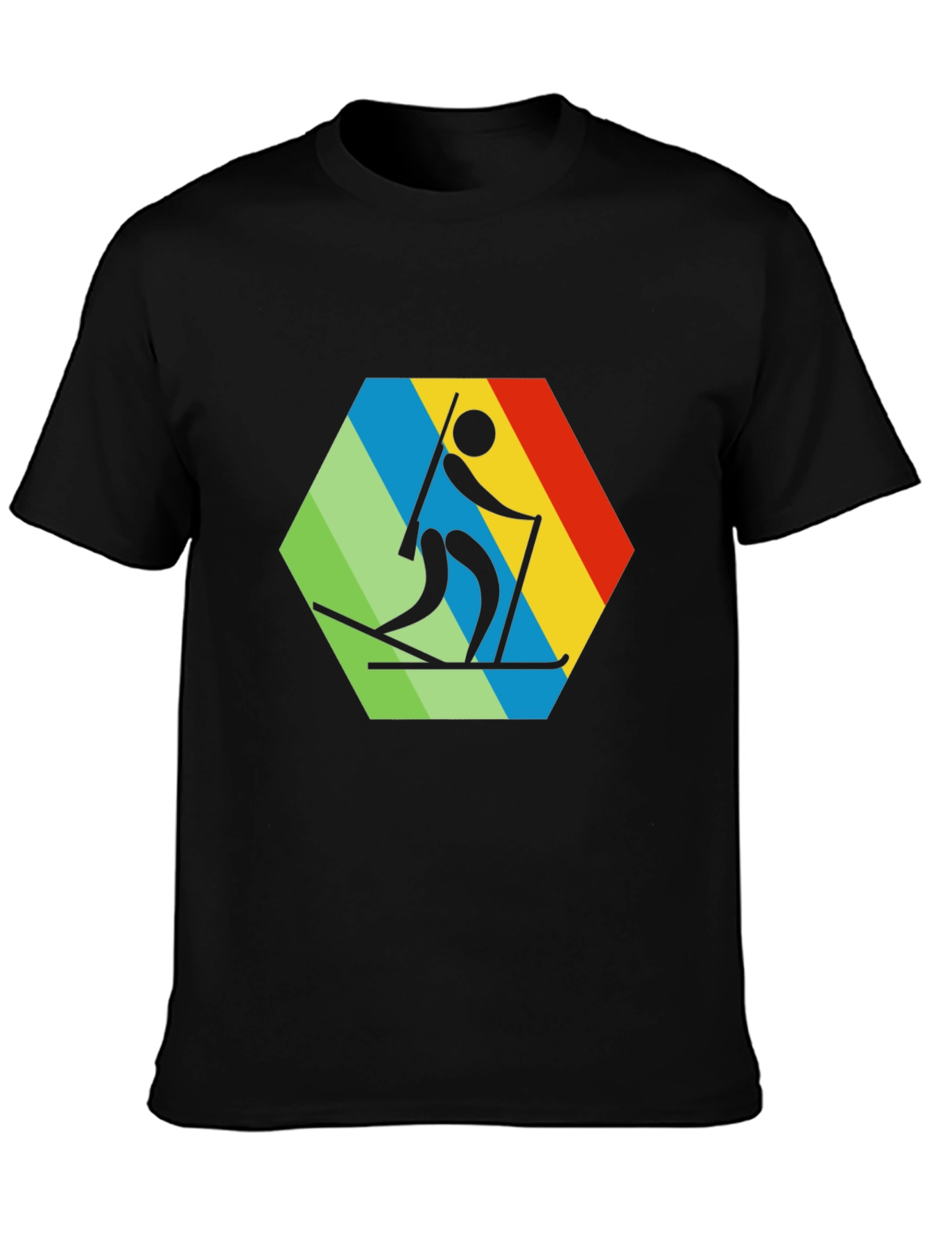 Biathlon Hexagon Graphic Tee - Skiing T-Shirt