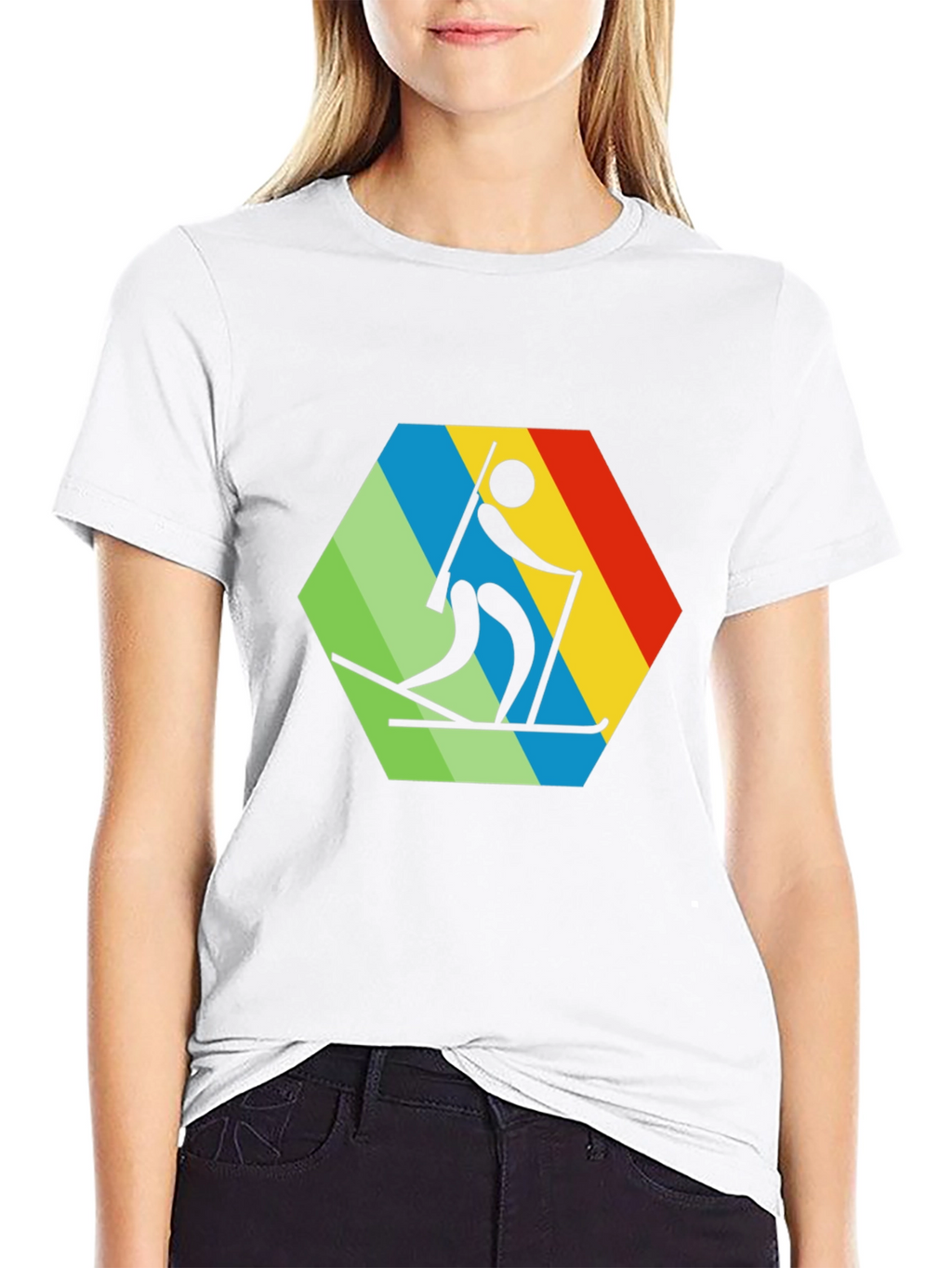 Biathlon Hexagon Graphic Tee - Skiing T-Shirt