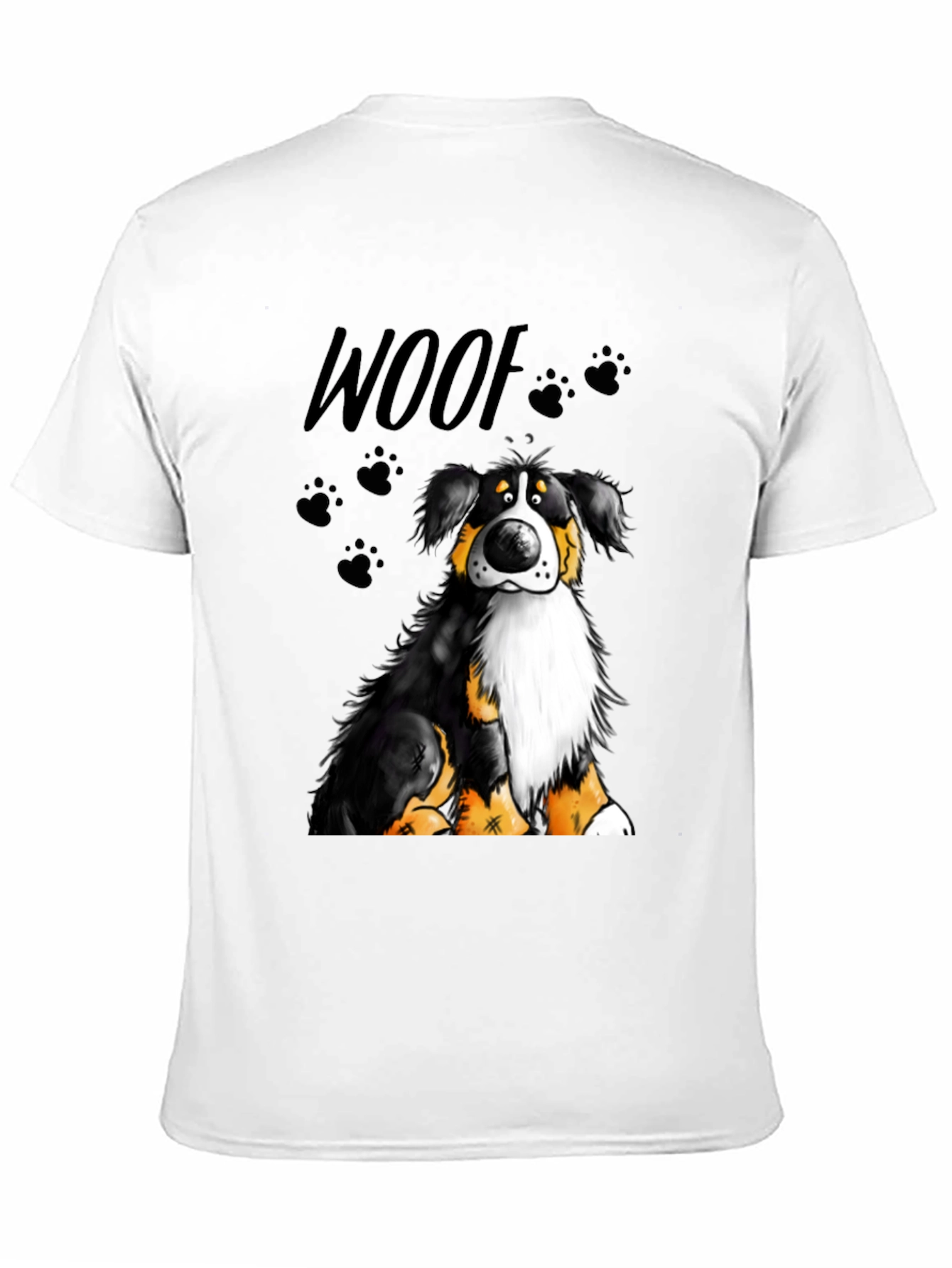 Woof Dog Graphic T-Shirt - Black Crew Neck