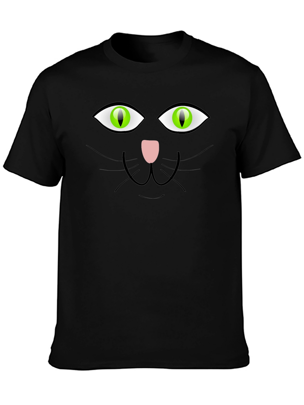 Black Cat Face Graphic T-Shirt