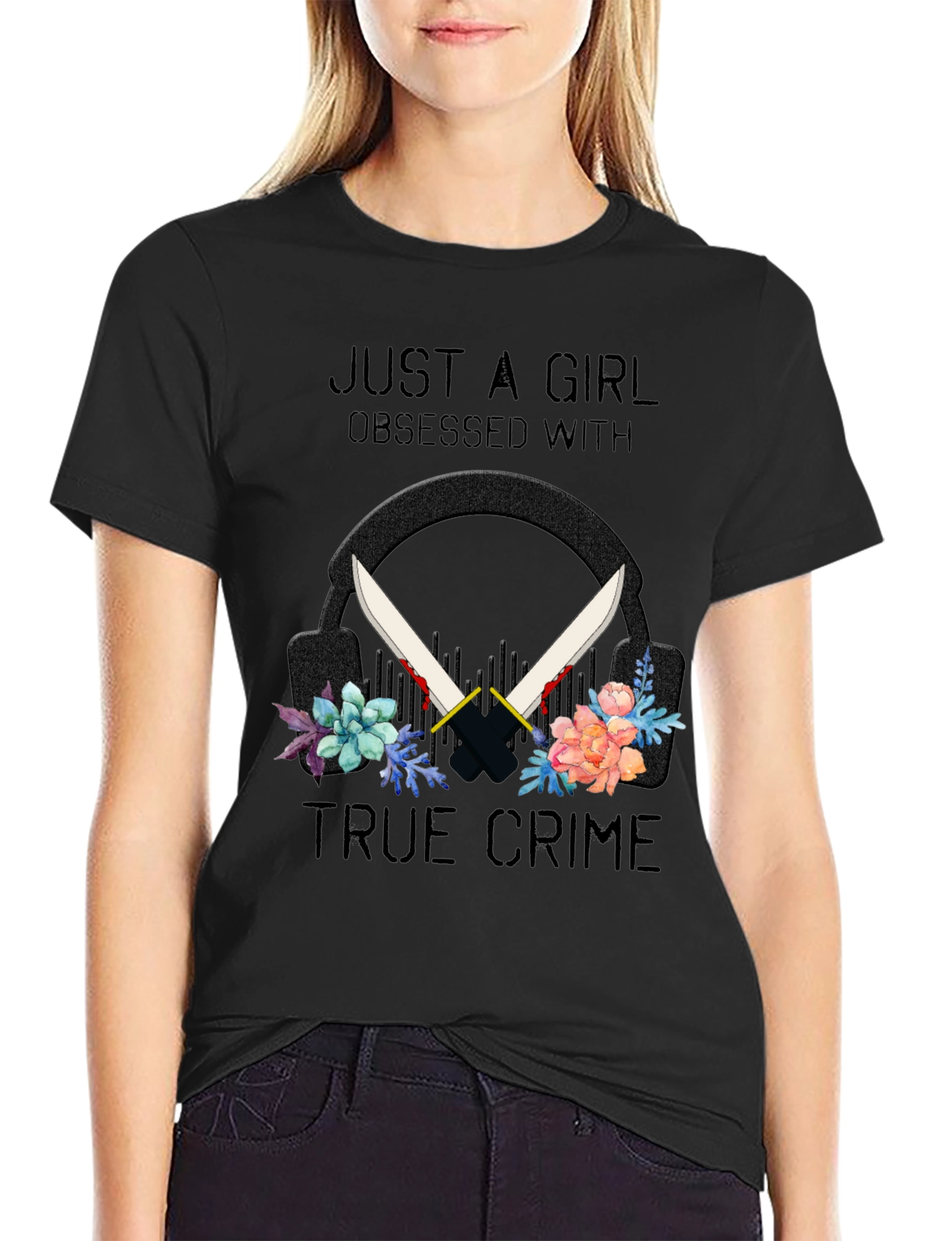 True Crime Obsessed Girls Tee
