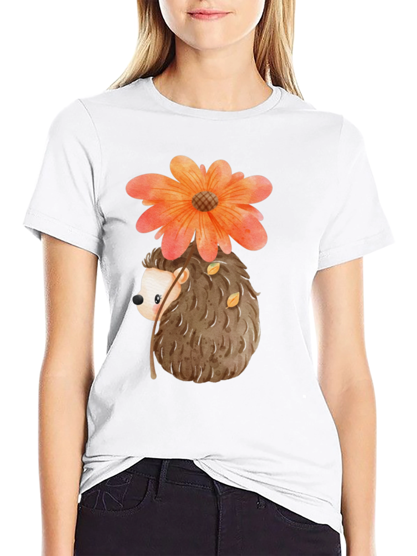 Hedgehog Flower Graphic Tee