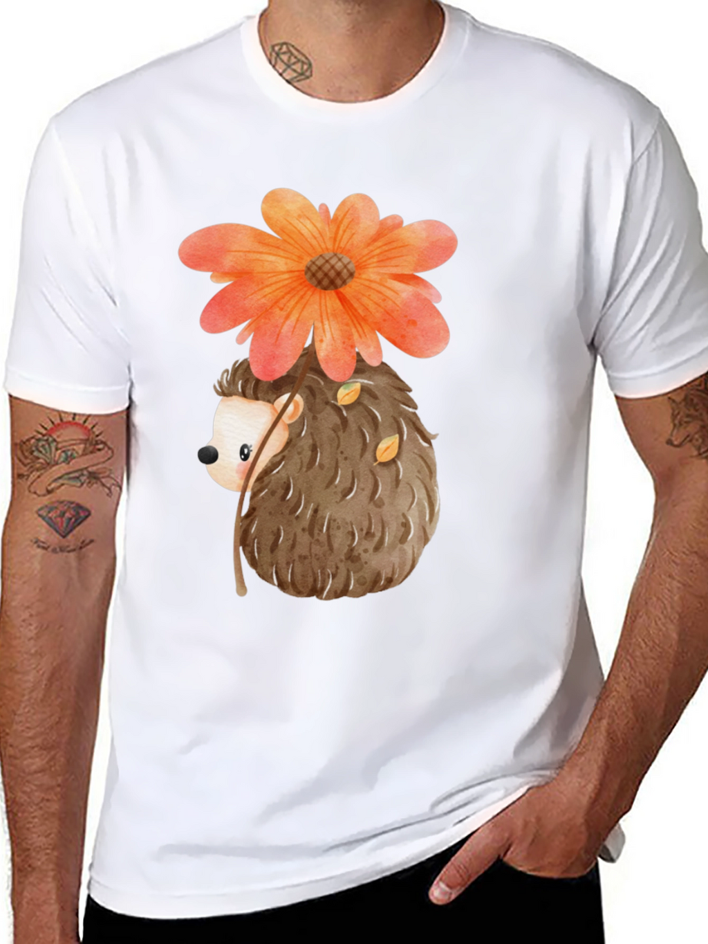 Hedgehog Flower Graphic Tee