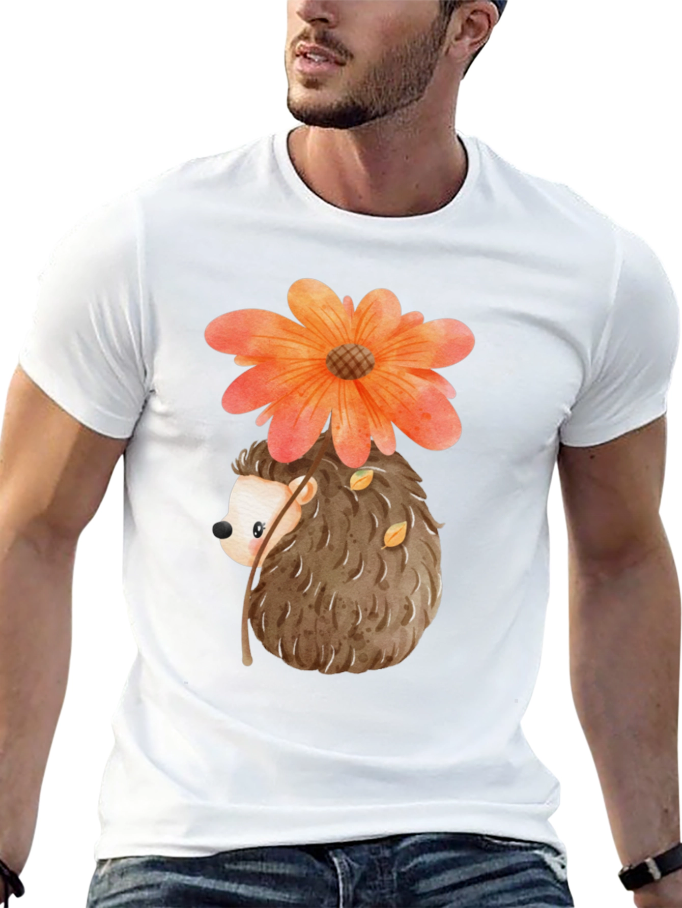 Hedgehog Flower Graphic Tee