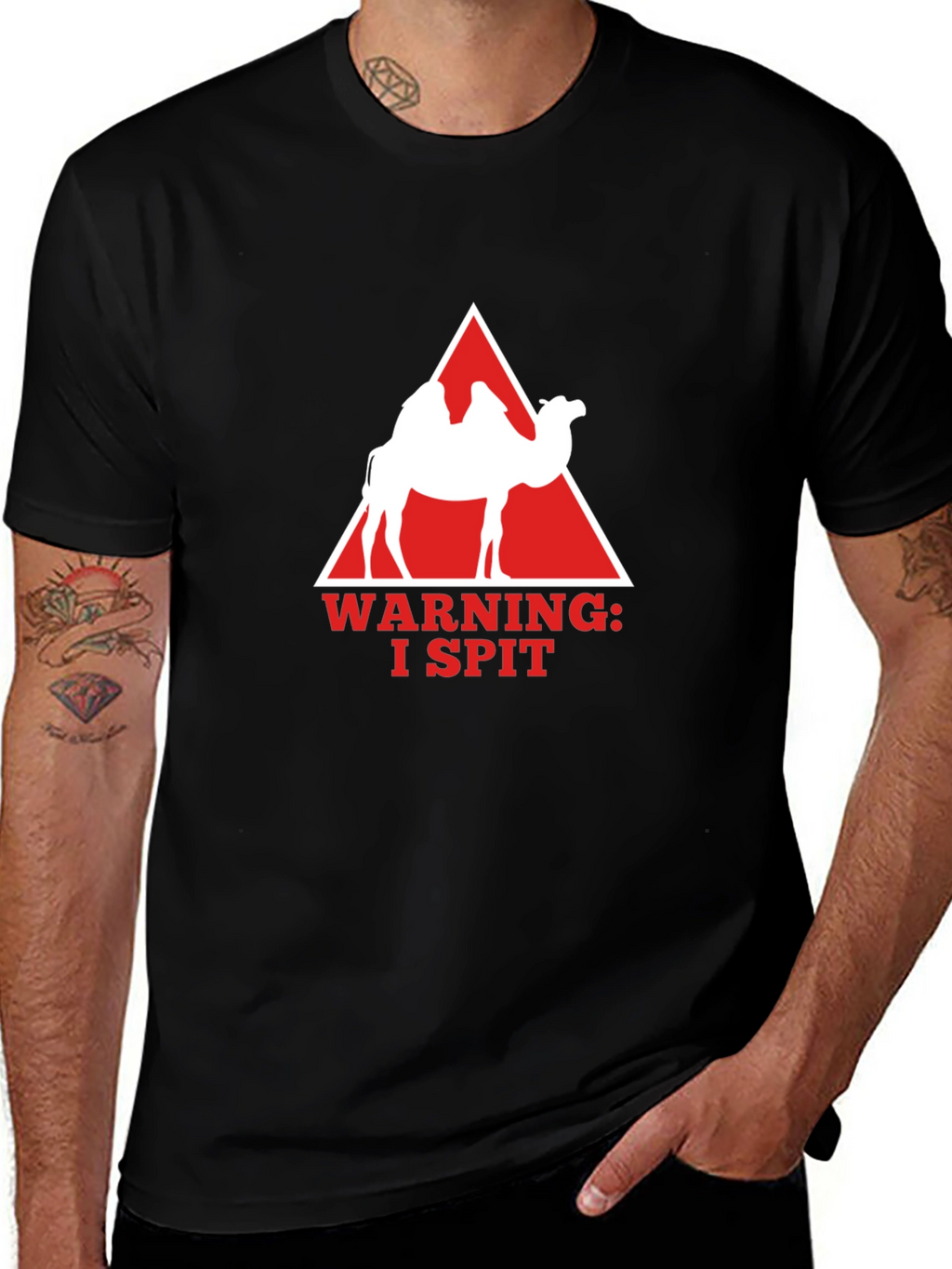Warning I Spit Camel T-Shirt
