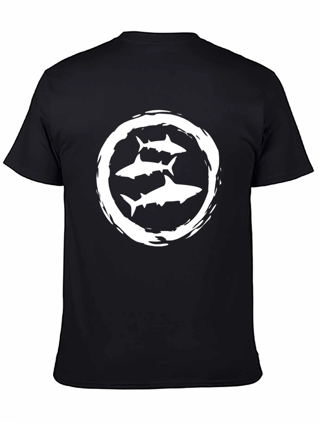 Mens Black Shark Graphic T-Shirt