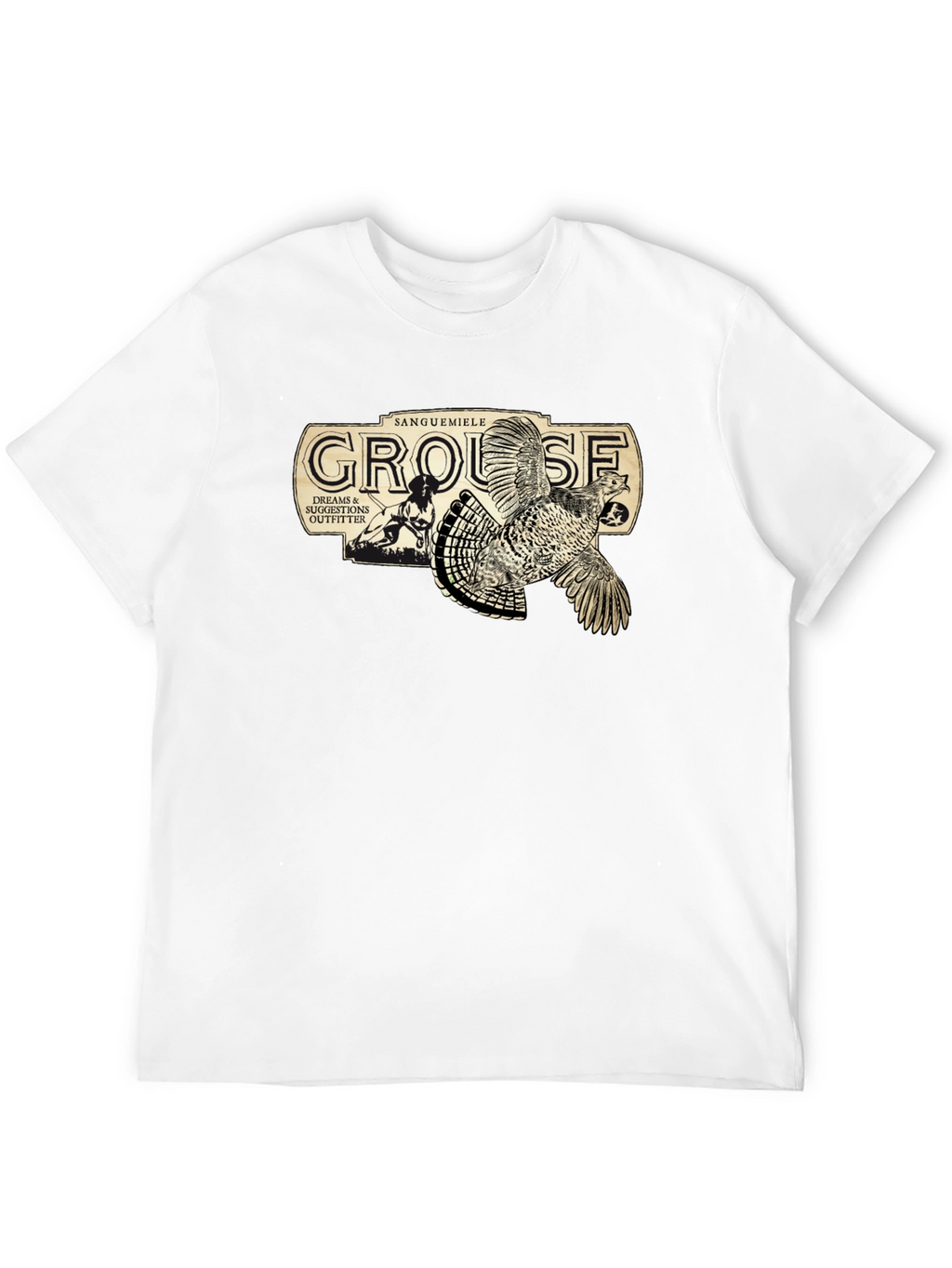 Grouse Hunting Graphic Tee - Black Cotton T-Shirt
