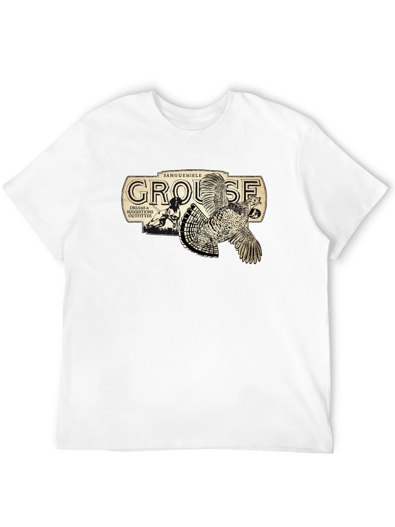 Grouse Hunting Graphic Tee - Black Cotton T-Shirt