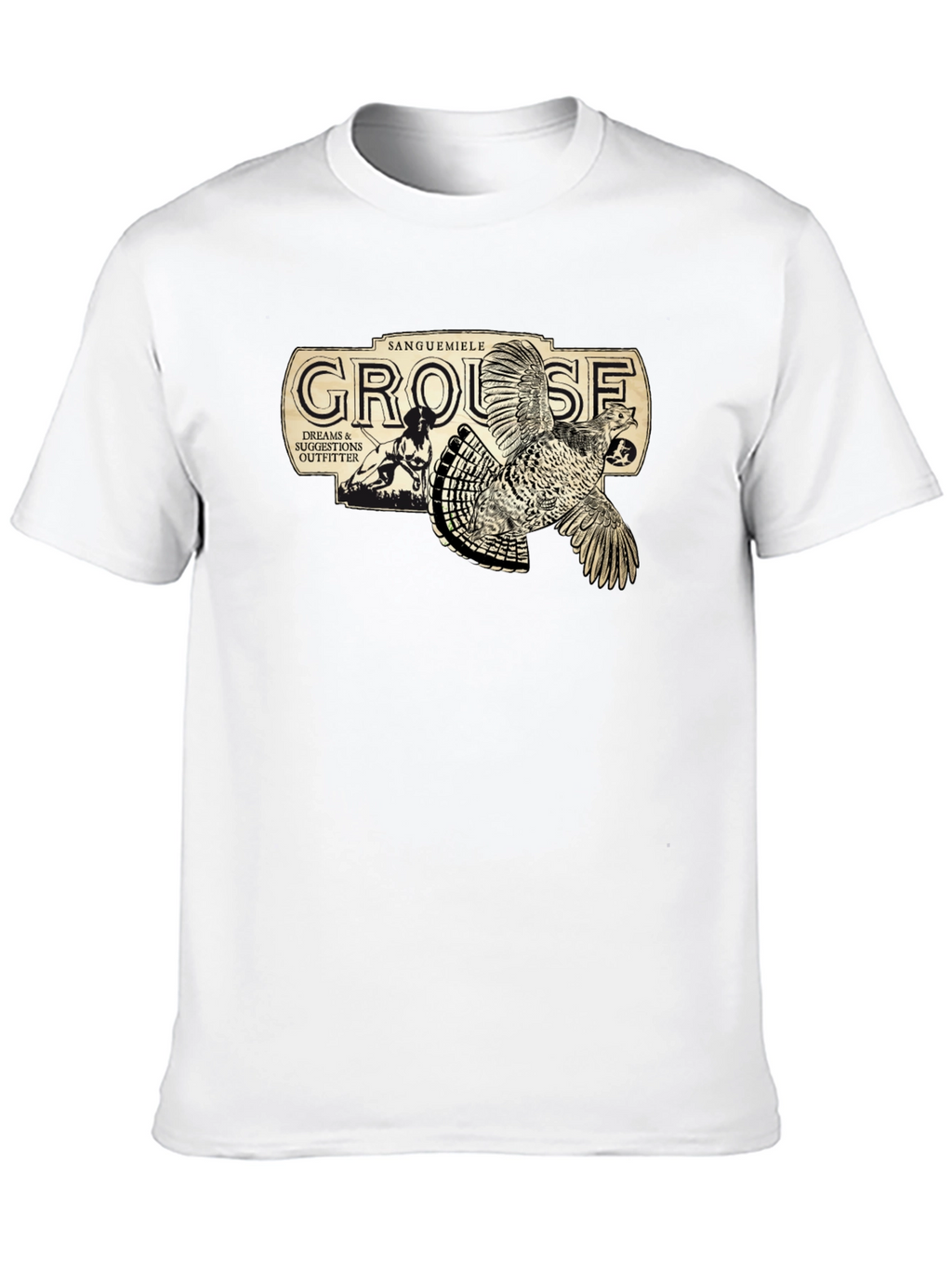 Grouse Hunting Graphic Tee - Black Cotton T-Shirt