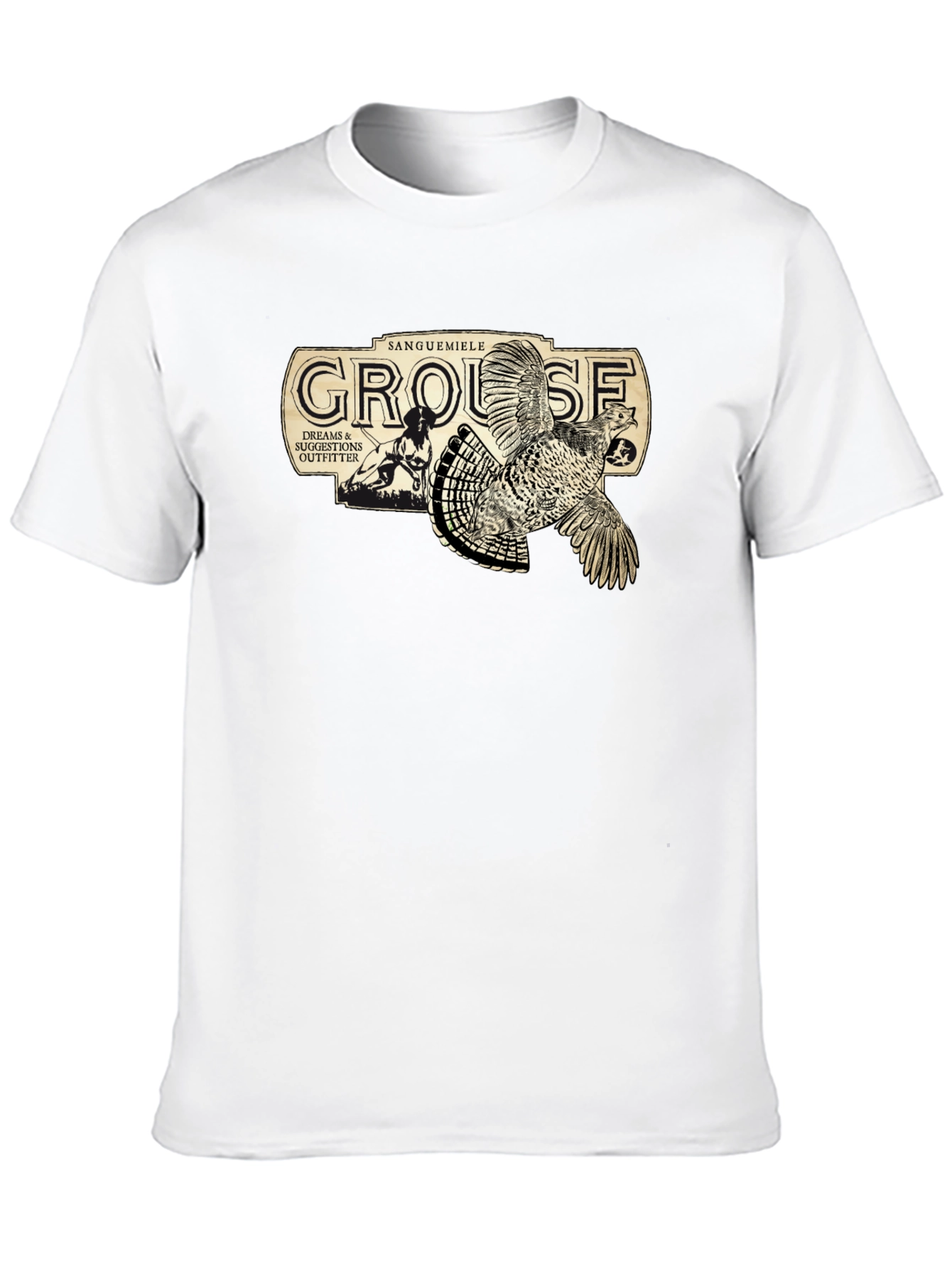 Grouse Hunting Graphic Tee - Black Cotton T-Shirt
