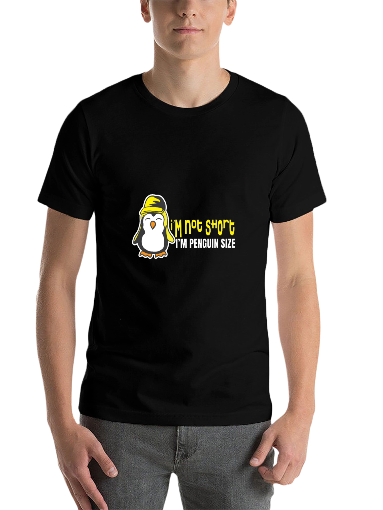 Penguin Size Humor Graphic T-Shirt