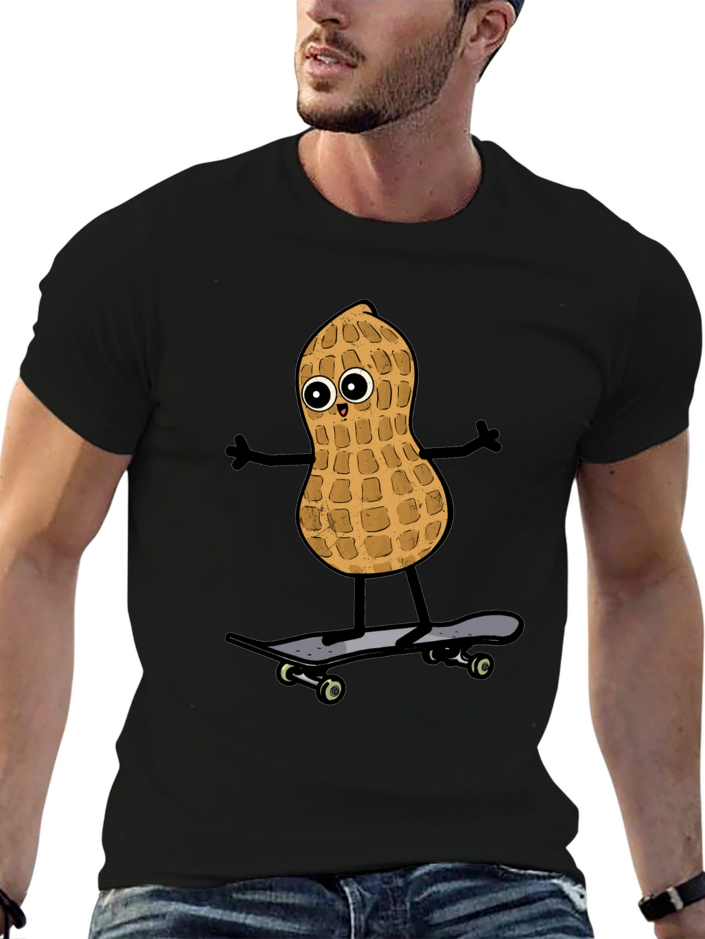 Peanut Skateboarder Graphic Tee - Black
