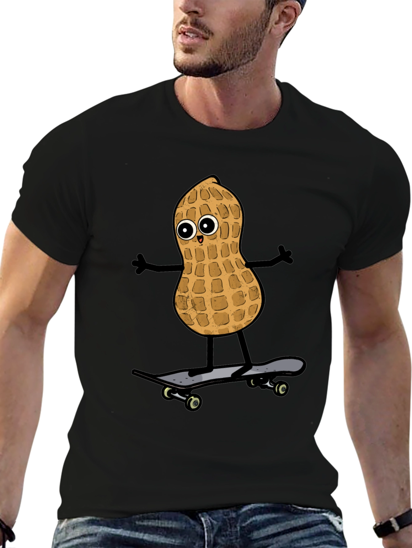 Peanut Skateboarder Graphic Tee - Black