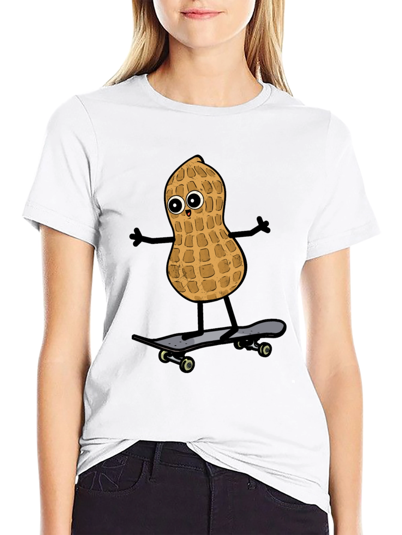 Peanut Skateboarder Graphic Tee - Black