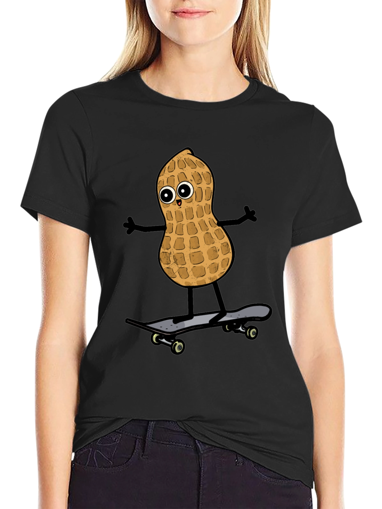 Peanut Skateboarder Graphic Tee - Black