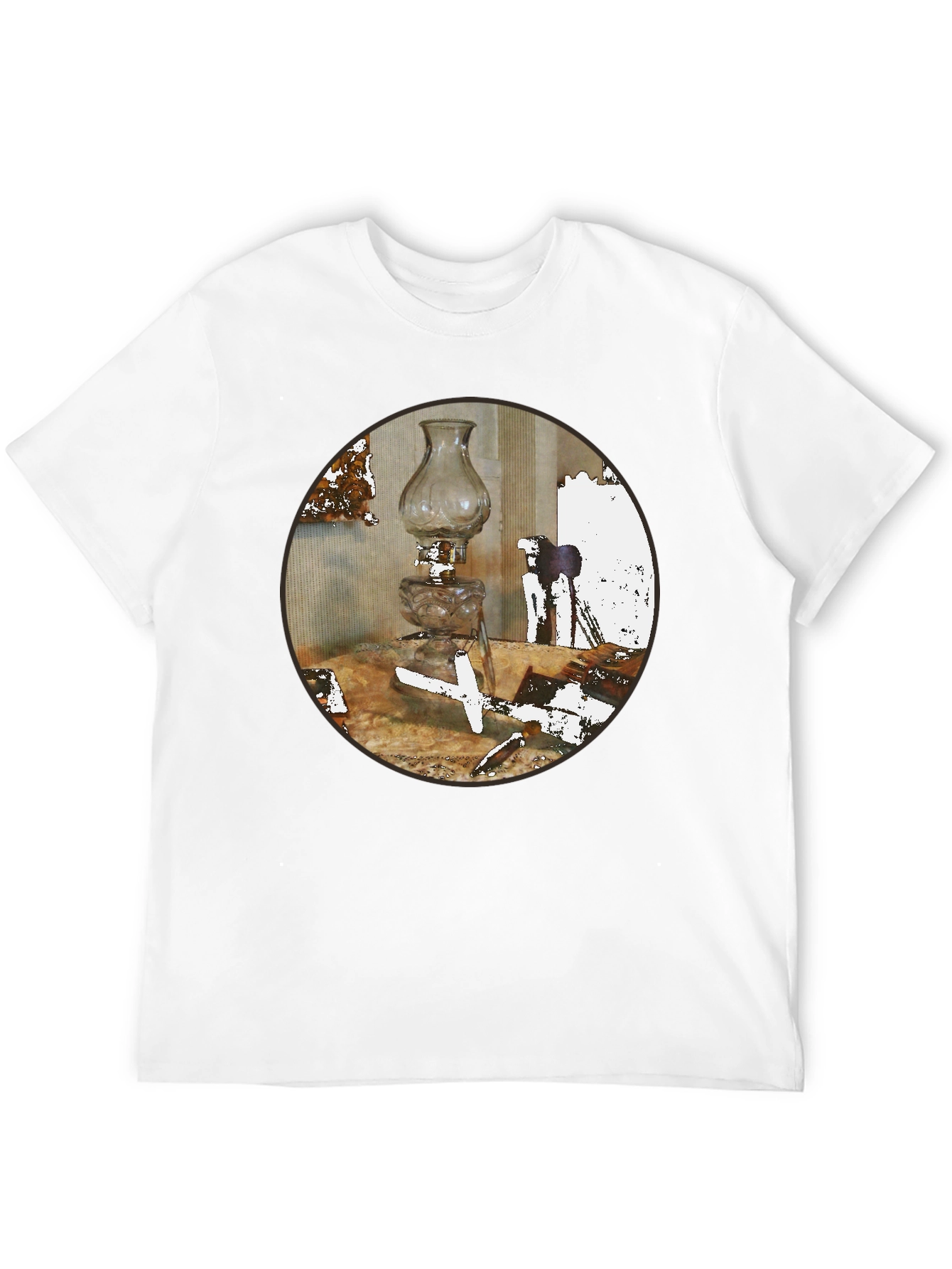 Vintage Lamp Graphic Tee - Unique Design