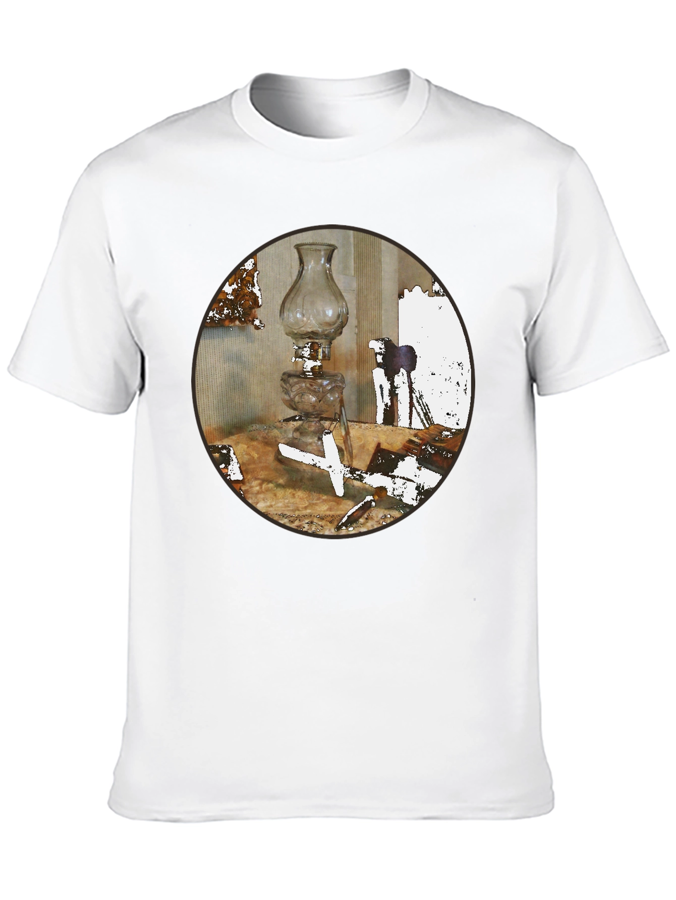 Vintage Lamp Graphic Tee - Unique Design