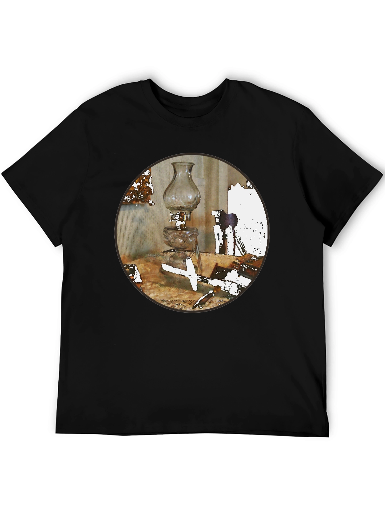 Vintage Lamp Graphic Tee - Unique Design
