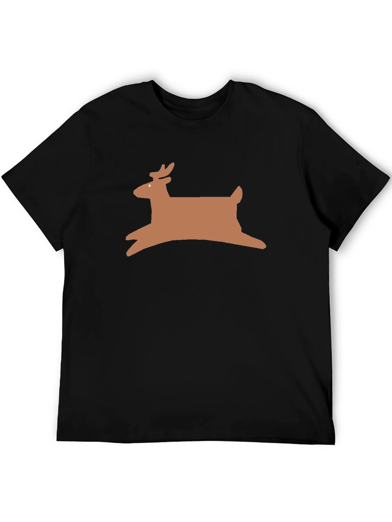 Reindeer Graphic Tee - Black Holiday Shirt