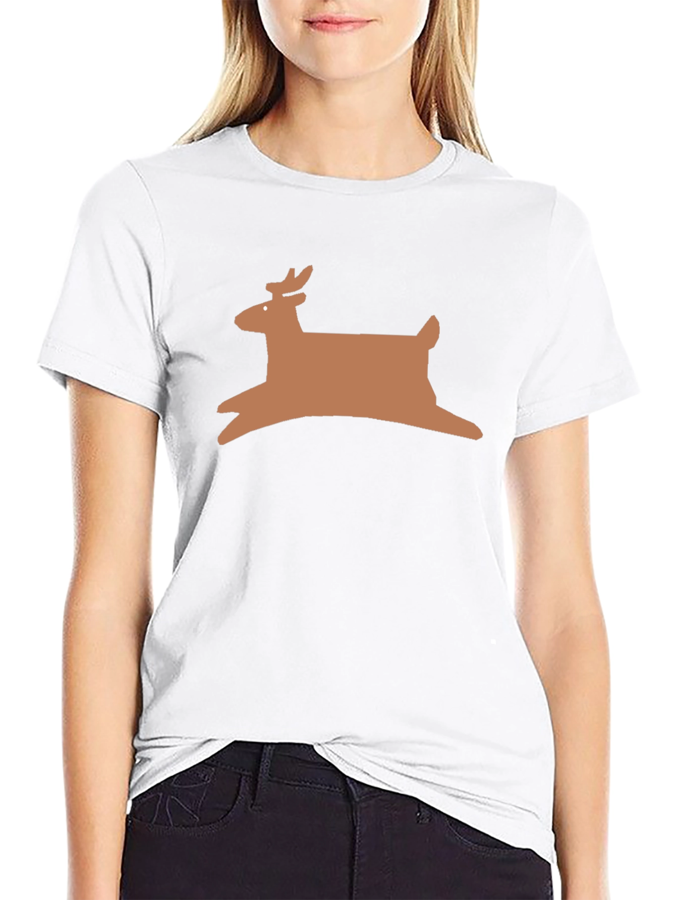 Reindeer Graphic Tee - Black Holiday Shirt