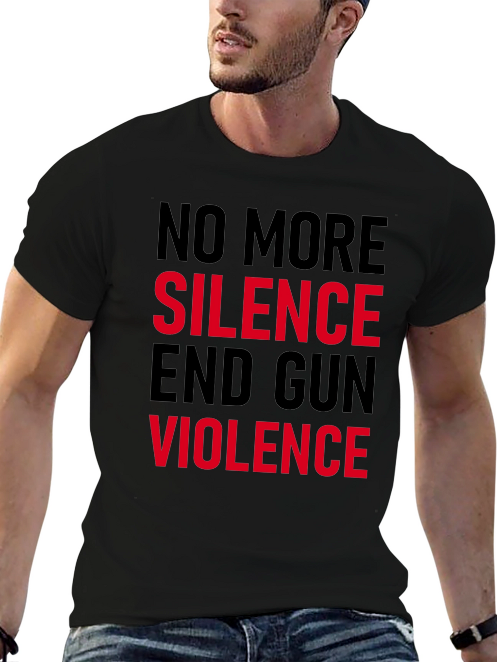 No More Silence End Gun Violence Graphic Tee