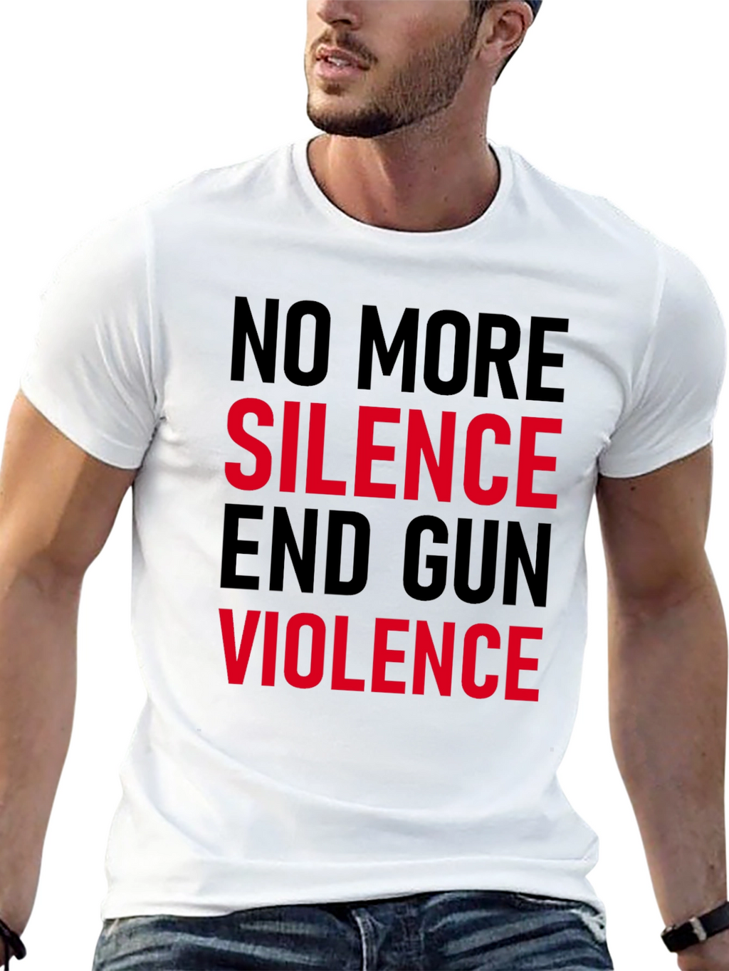 No More Silence End Gun Violence Graphic Tee