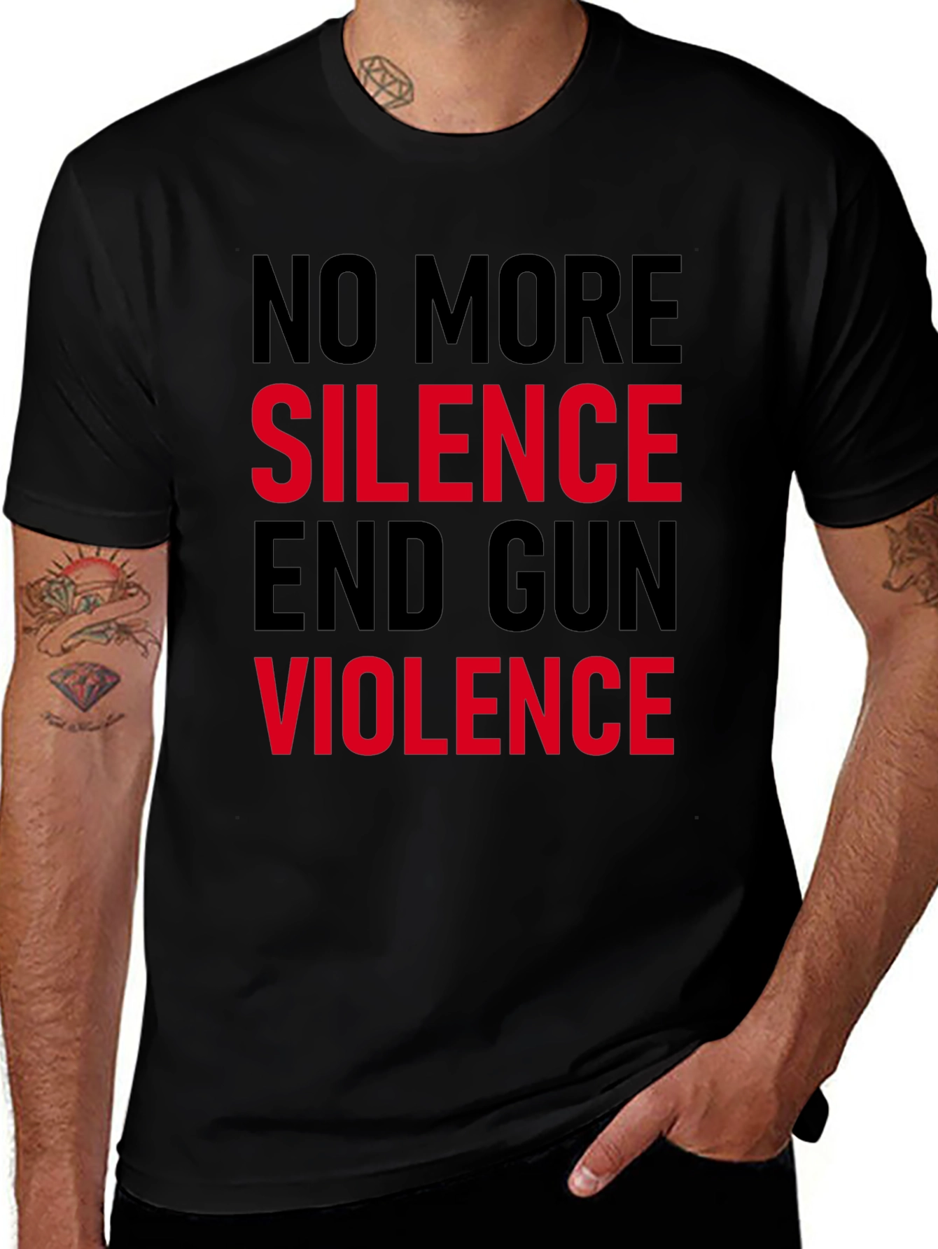 No More Silence End Gun Violence Graphic Tee