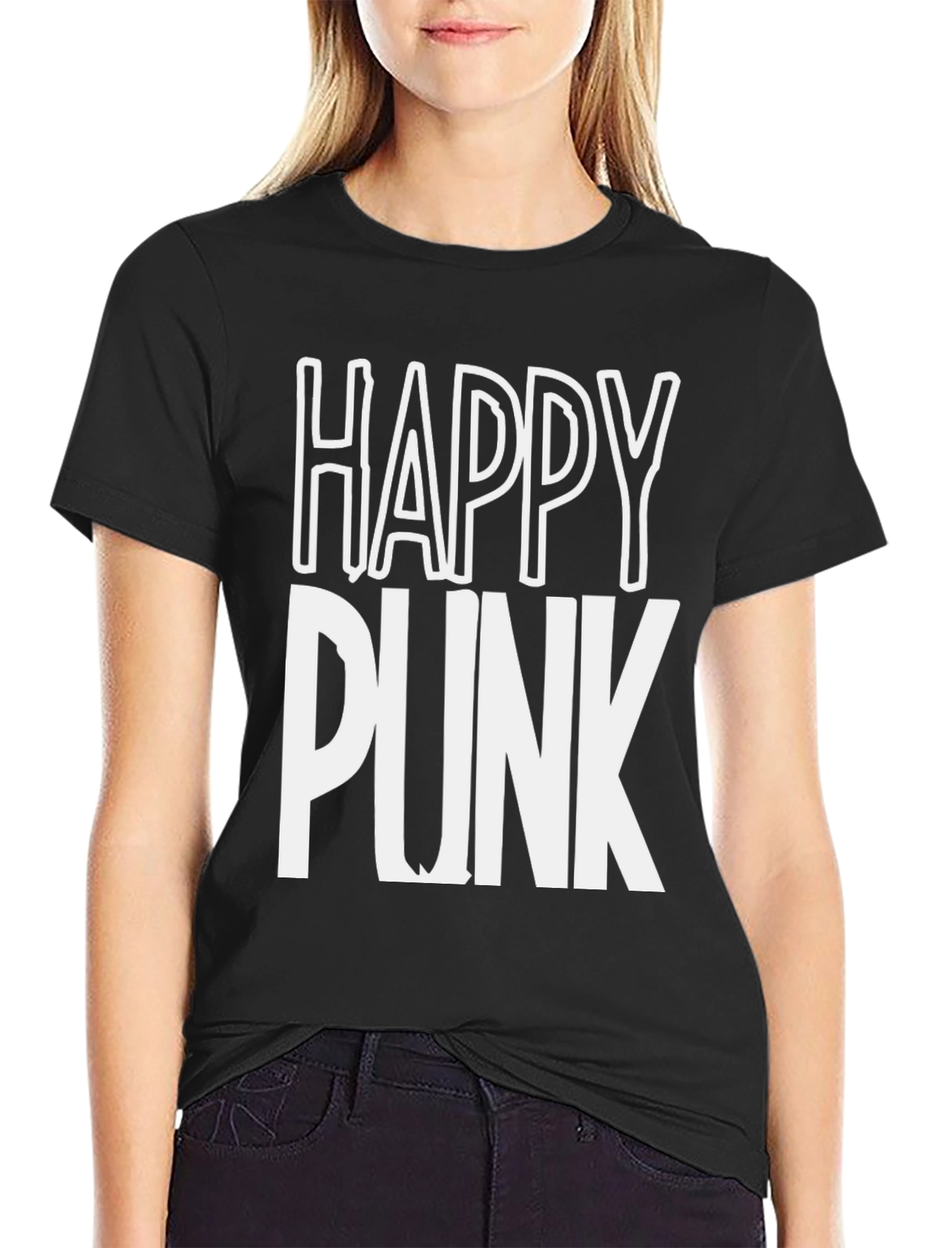 Happy Punk Graphic Tee - Bold Statement Shirt