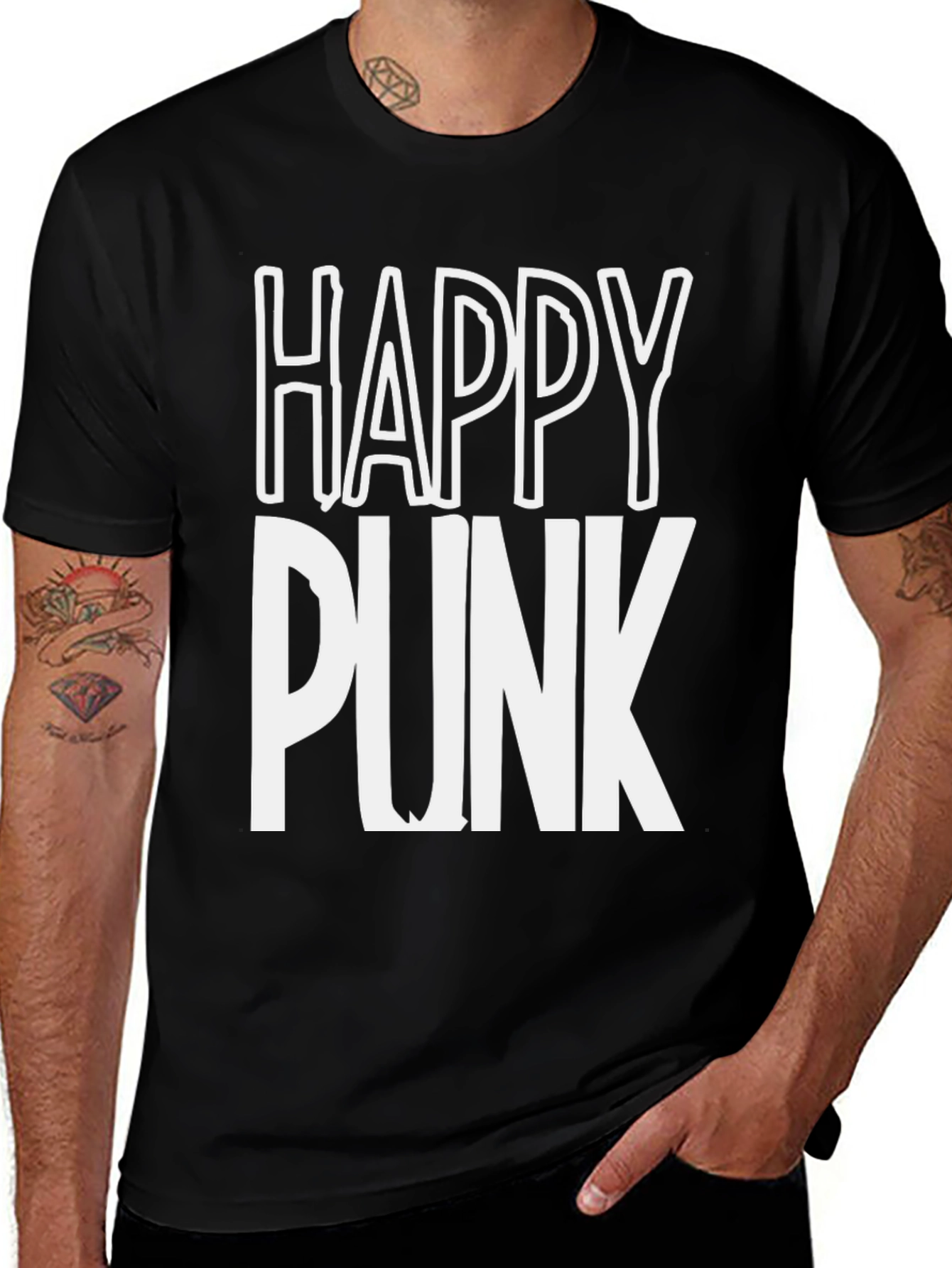 Happy Punk Graphic Tee - Bold Statement Shirt