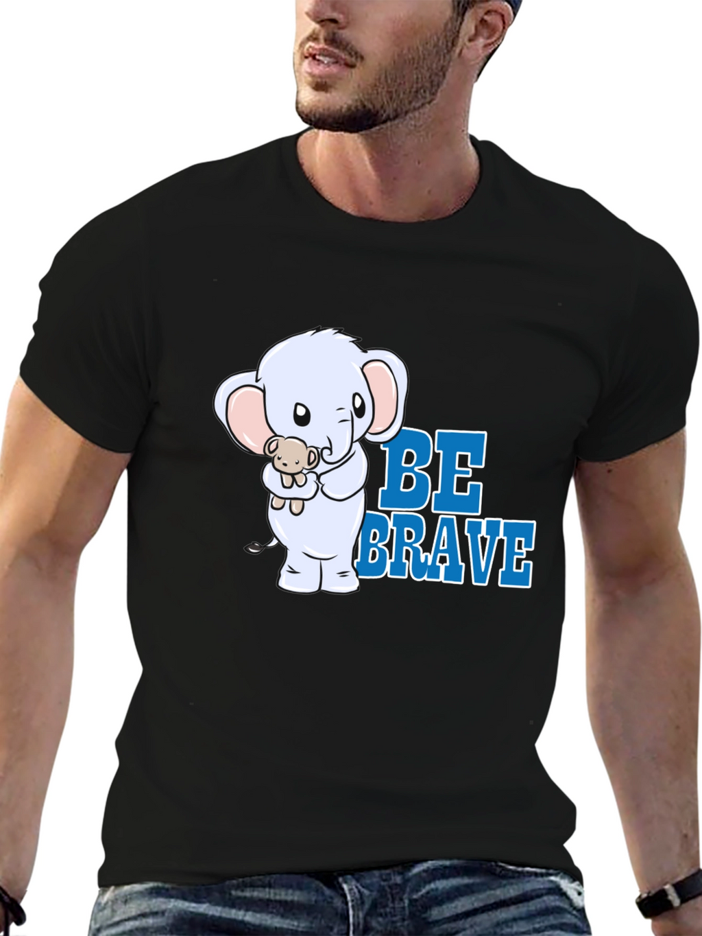 Be Brave Elephant Graphic T-Shirt