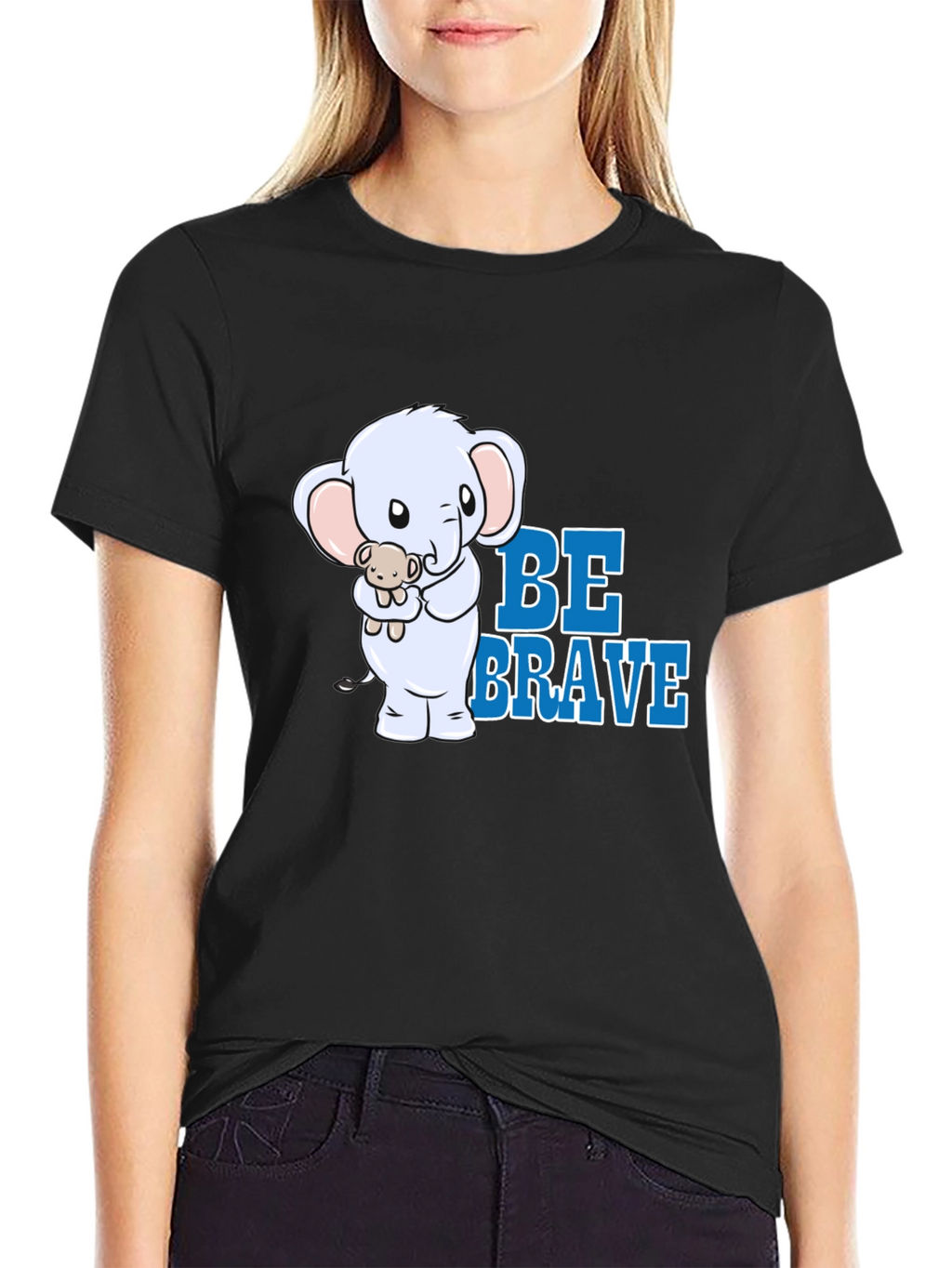 Be Brave Elephant Graphic T-Shirt