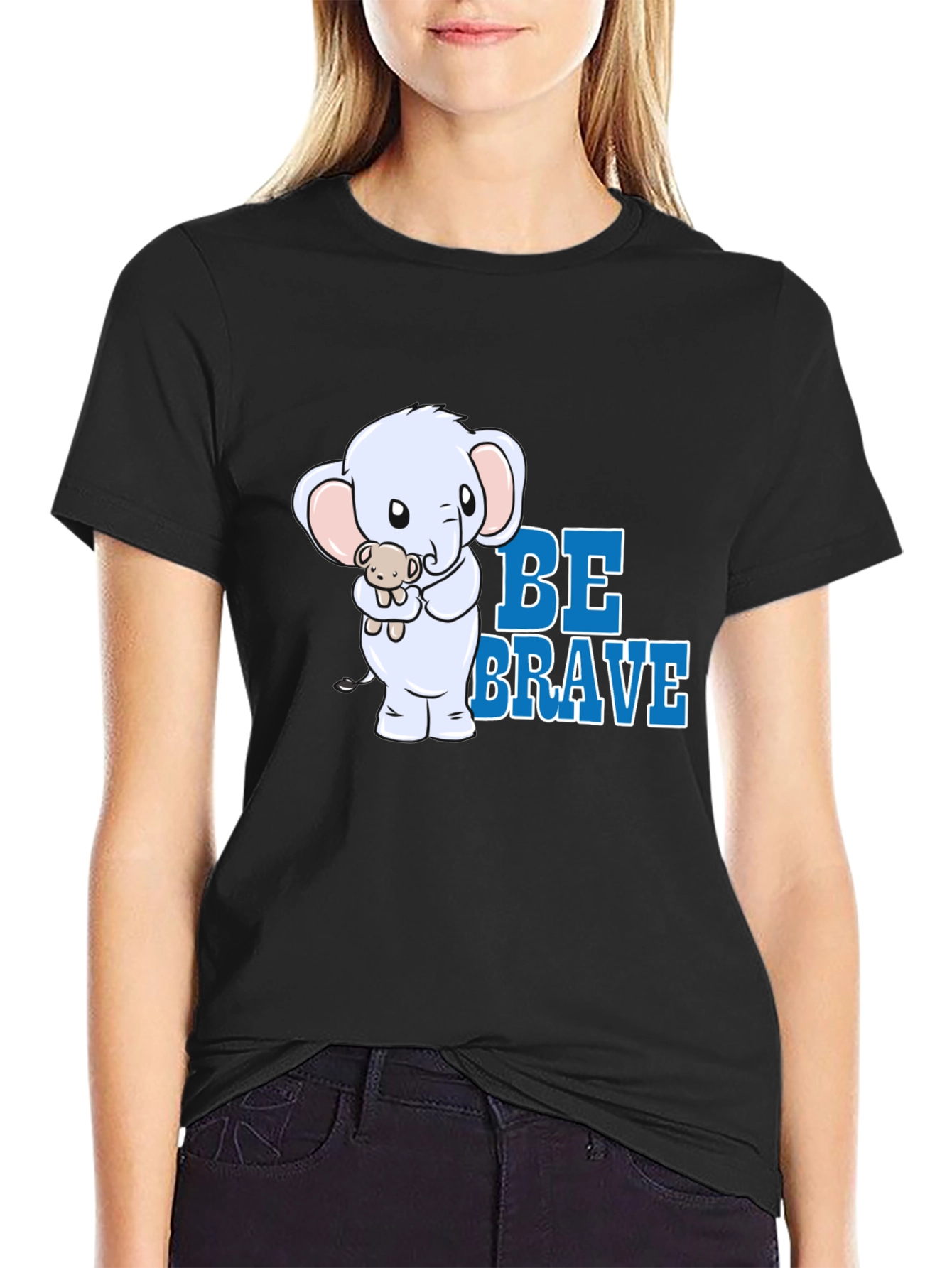Be Brave Elephant Graphic T-Shirt