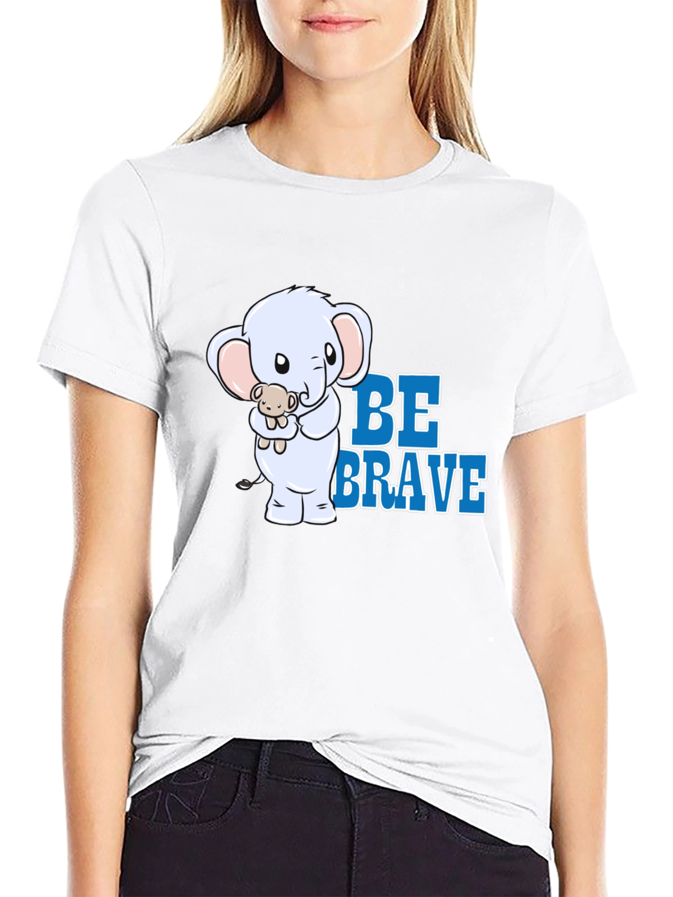 Be Brave Elephant Graphic T-Shirt