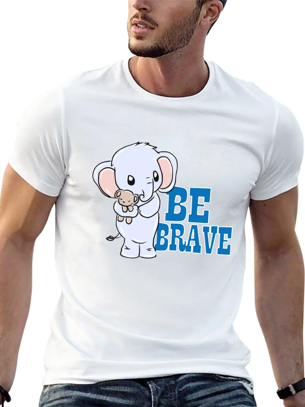Be Brave Elephant Graphic T-Shirt