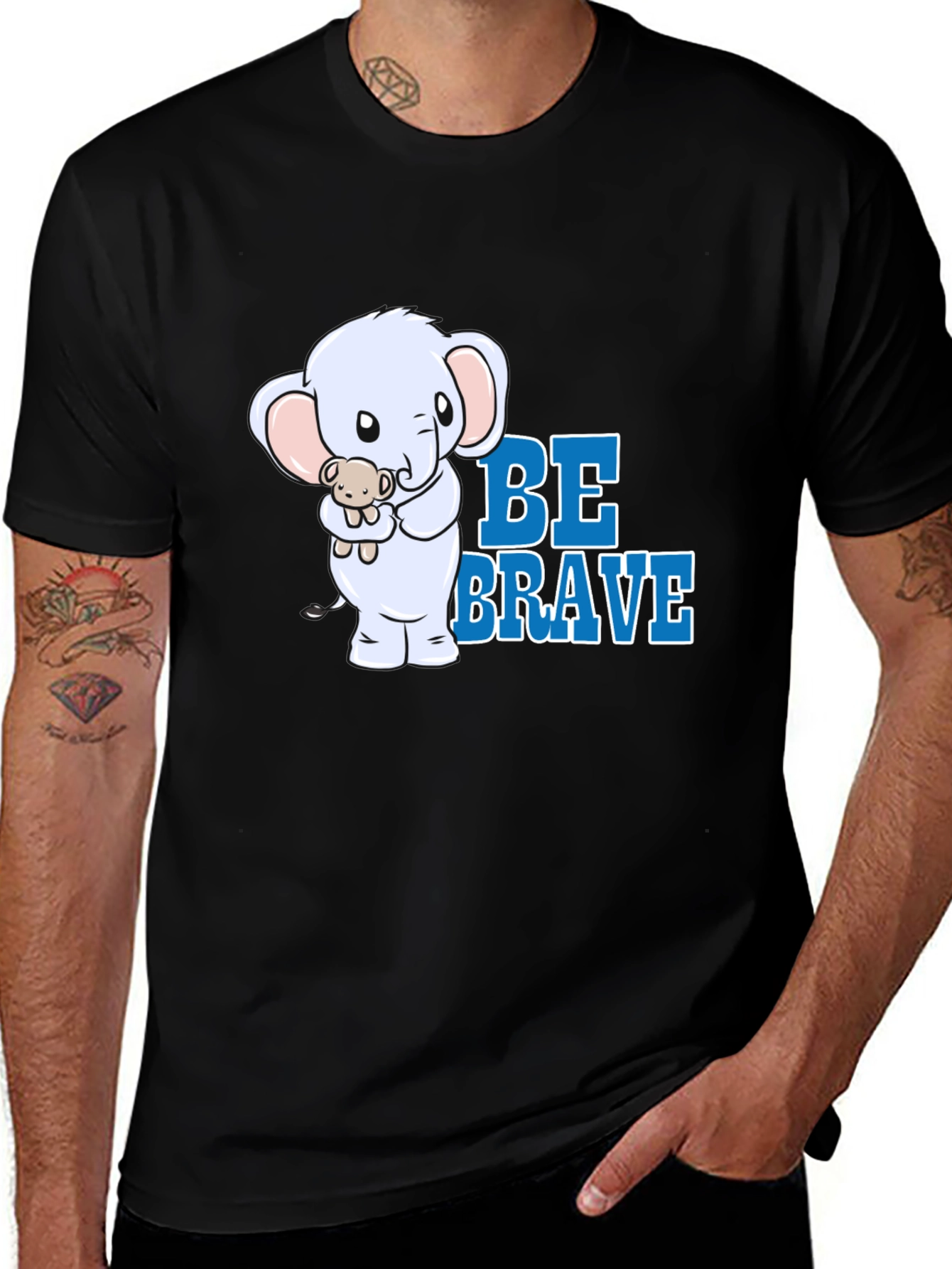 Be Brave Elephant Graphic T-Shirt