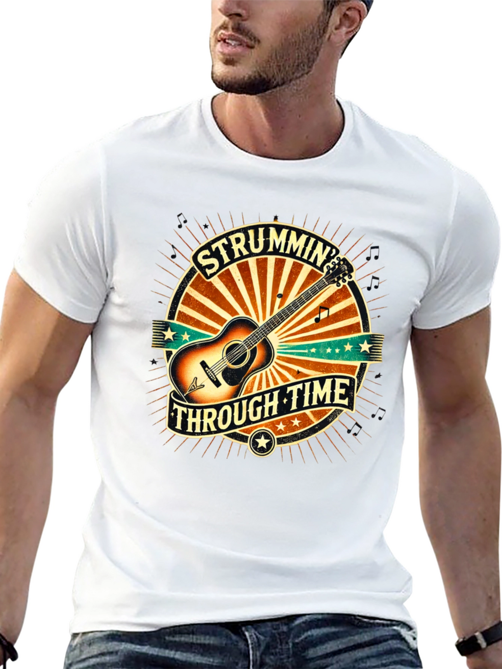 Strummin Through Time Graphic Tee