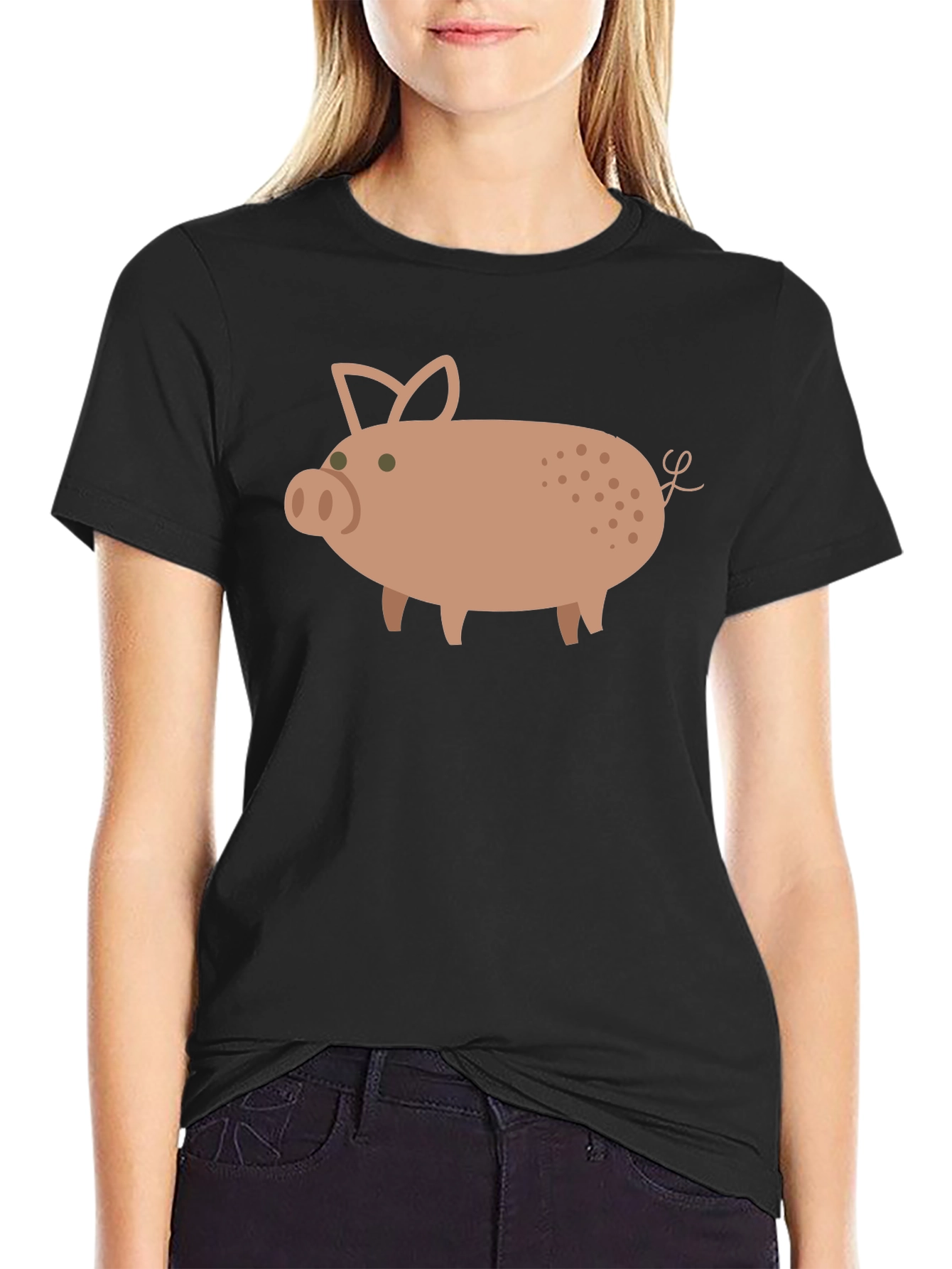 Pig Graphic Tee - Casual Black T-Shirt