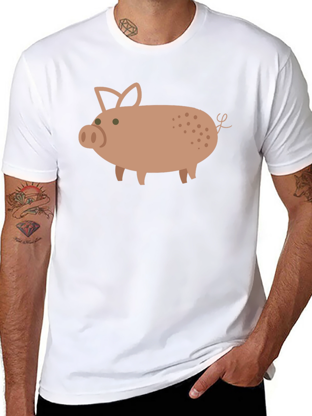 Pig Graphic Tee - Casual Black T-Shirt