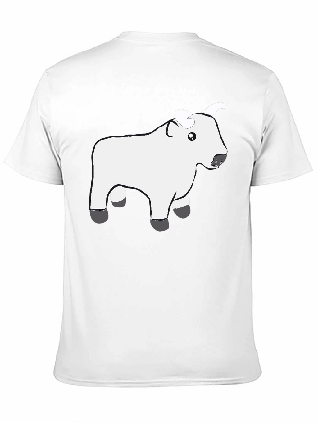 Black T-Shirt with Cute White Cow Graphic