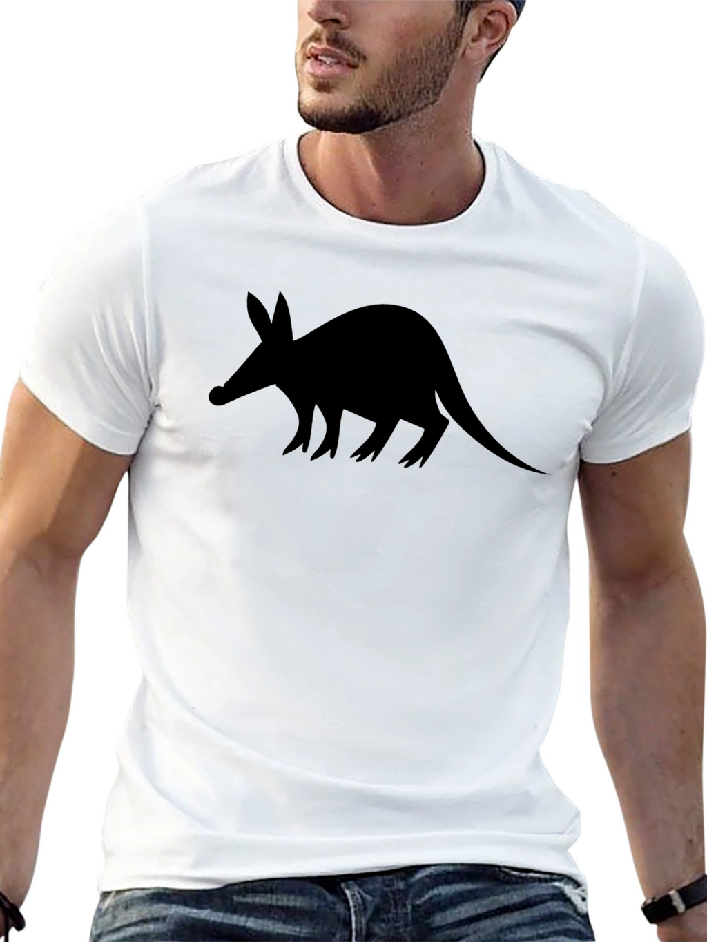 Aardvark Silhouette Black T-Shirt