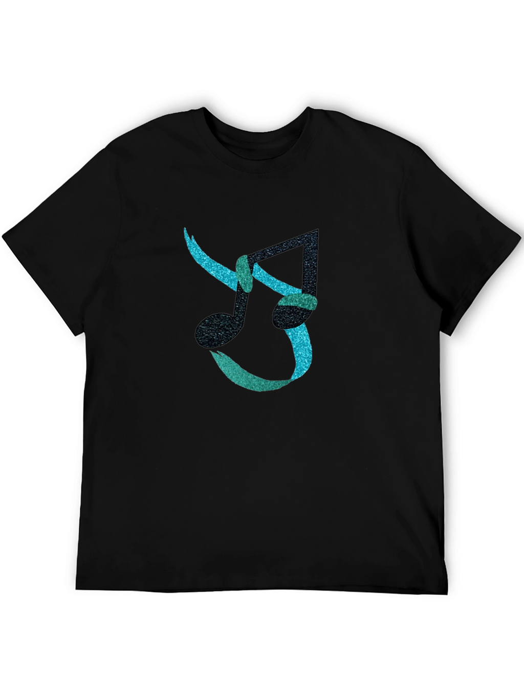 Musical Note Graphic Black T-Shirt
