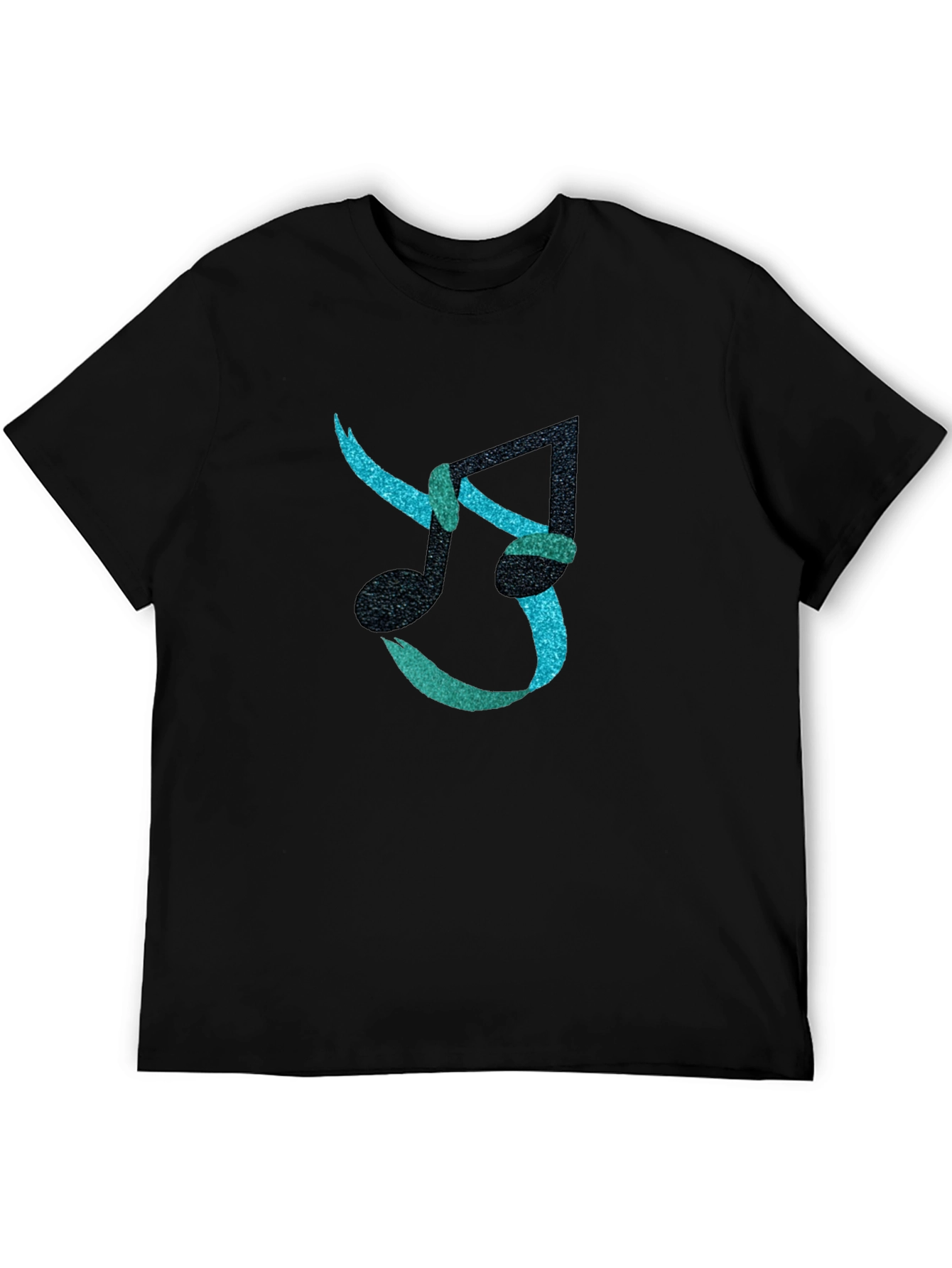 Musical Note Graphic Black T-Shirt