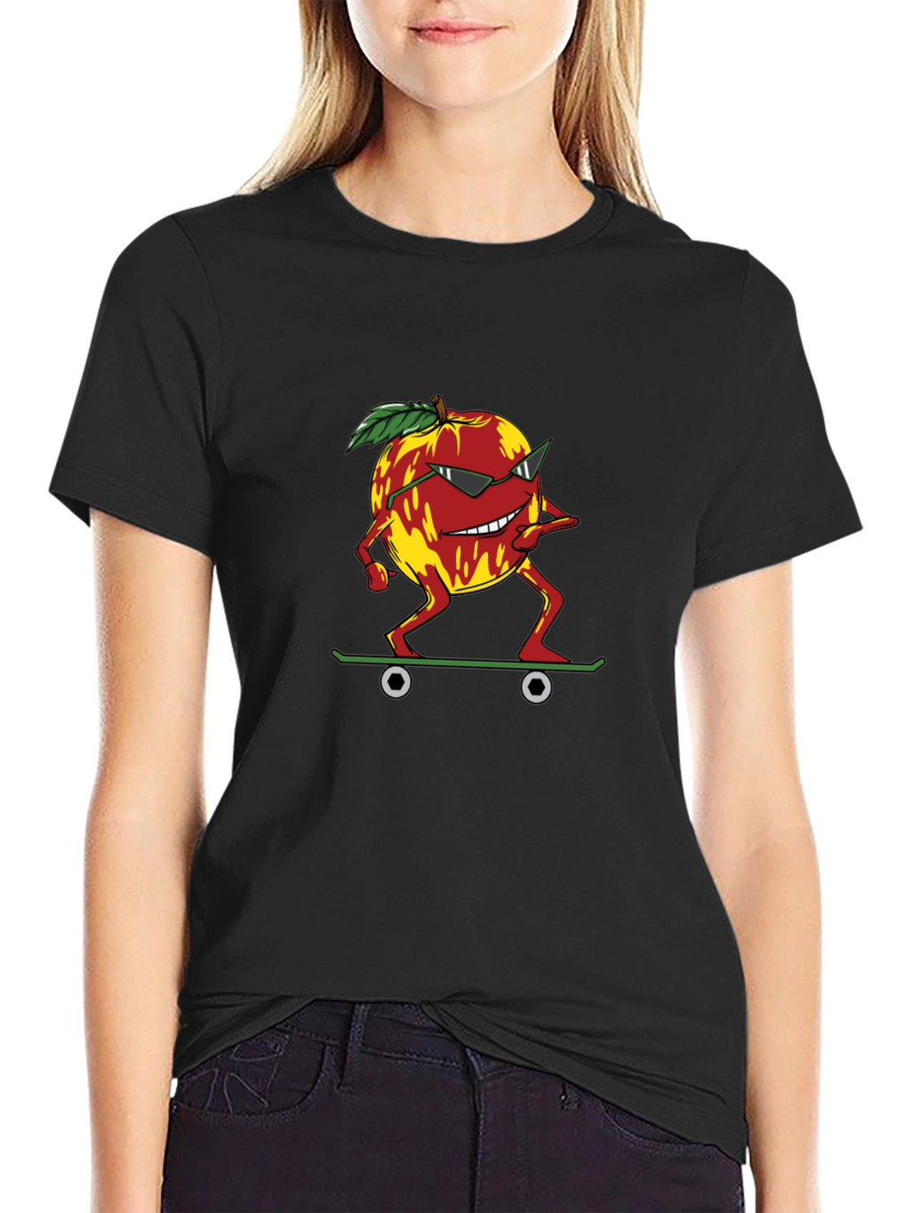 Skateboarding Peach Graphic Tee - Cool Summer Style